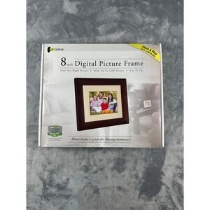 GiiNii 8 inch Digital Picture Frame 512MB Internal Memory Brown Wood Style